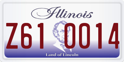 IL license plate Z610014