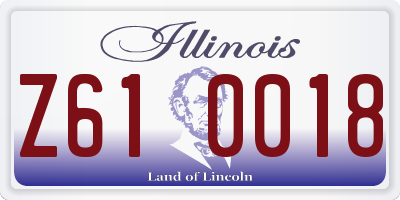 IL license plate Z610018