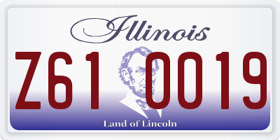 IL license plate Z610019