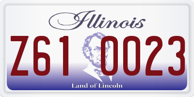 IL license plate Z610023