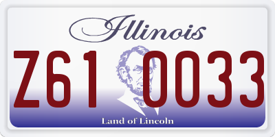 IL license plate Z610033