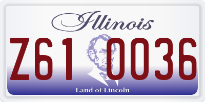 IL license plate Z610036
