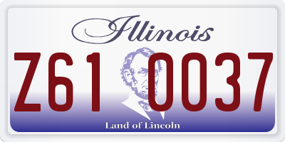 IL license plate Z610037