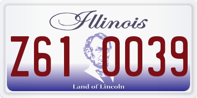 IL license plate Z610039
