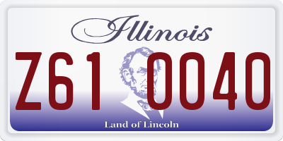 IL license plate Z610040