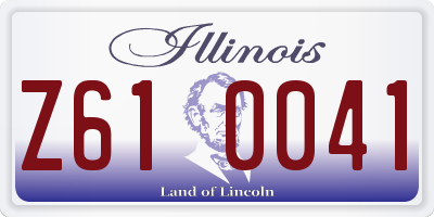 IL license plate Z610041
