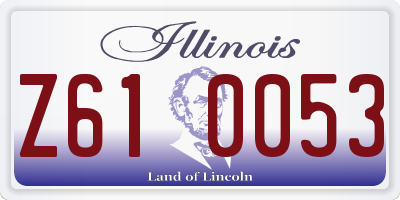 IL license plate Z610053