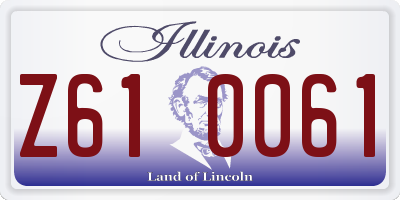 IL license plate Z610061