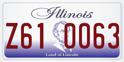 IL license plate Z610063