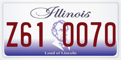 IL license plate Z610070
