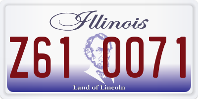 IL license plate Z610071
