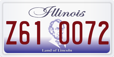 IL license plate Z610072