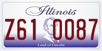 IL license plate Z610087