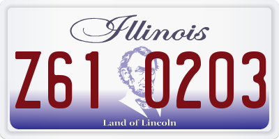 IL license plate Z610203
