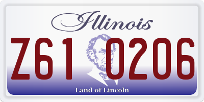 IL license plate Z610206