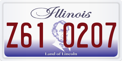 IL license plate Z610207