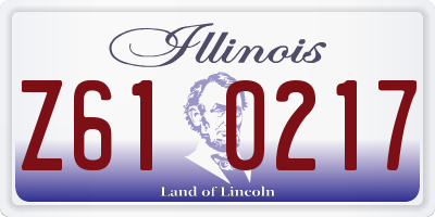 IL license plate Z610217