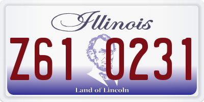 IL license plate Z610231