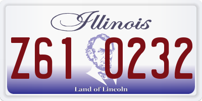 IL license plate Z610232