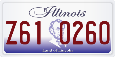 IL license plate Z610260