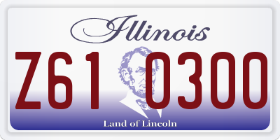 IL license plate Z610300
