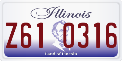 IL license plate Z610316