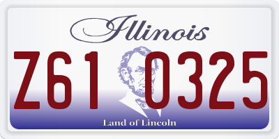 IL license plate Z610325