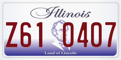 IL license plate Z610407