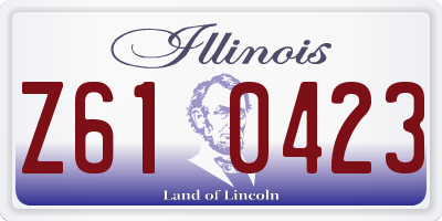 IL license plate Z610423