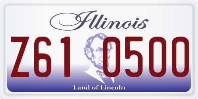 IL license plate Z610500