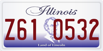IL license plate Z610532
