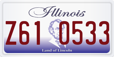 IL license plate Z610533