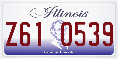 IL license plate Z610539
