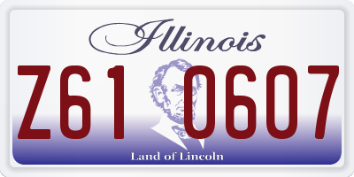 IL license plate Z610607