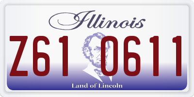IL license plate Z610611