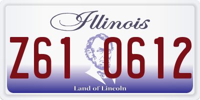IL license plate Z610612