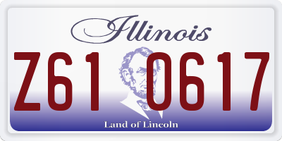 IL license plate Z610617