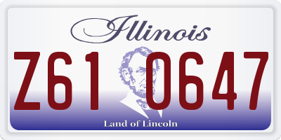IL license plate Z610647