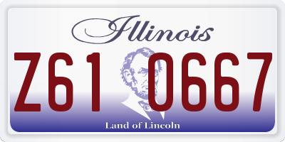 IL license plate Z610667