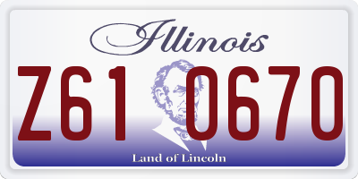 IL license plate Z610670
