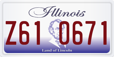 IL license plate Z610671