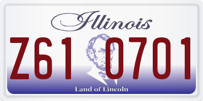 IL license plate Z610701