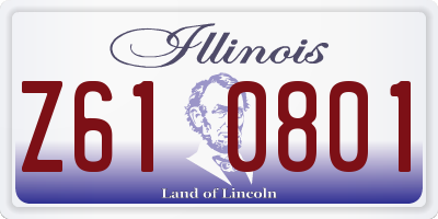IL license plate Z610801