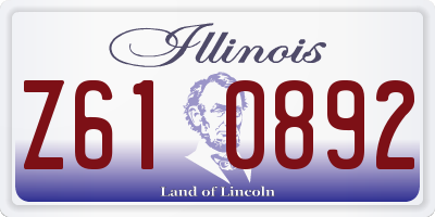 IL license plate Z610892