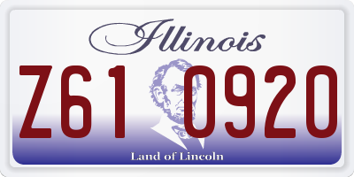 IL license plate Z610920