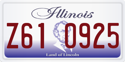 IL license plate Z610925
