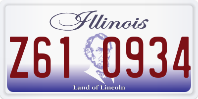 IL license plate Z610934