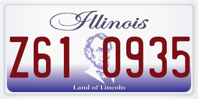 IL license plate Z610935