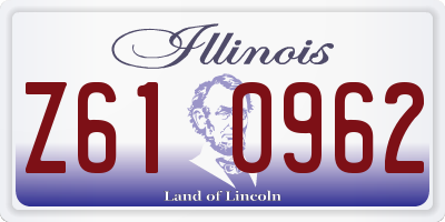 IL license plate Z610962