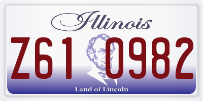 IL license plate Z610982